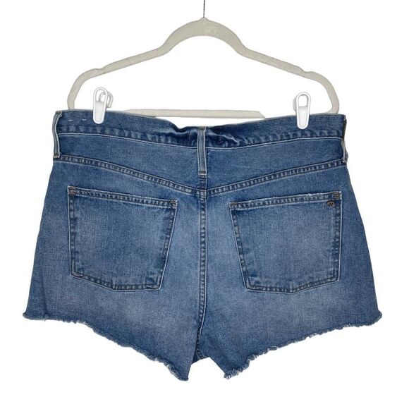 Madewell The Perfect Jean Short Frayed Hem Shorts High Rise Denim Blue Size 32 - Picture 11 of 11